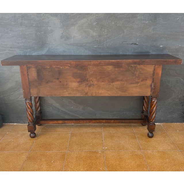 Spanish Renaissance Style Console Table with Spiral Turned Legs, 1920s For Sale - Image 9 of 9