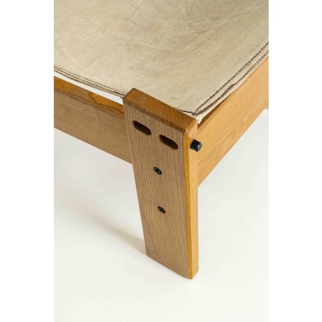 Metal Set of Netherland Easy Chair in Pinewood & Canvas with Stool by John De Haard for Gebroeders Jonkers Noordwolde For Sale - Image 7 of 18