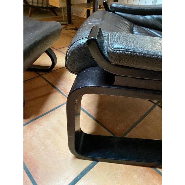 Black Lounge Chairs with Ottomans by Ake Fribytter, 1970, Set of 4 For Sale - Image 8 of 13