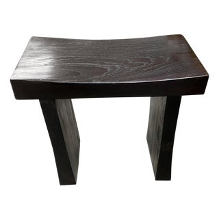 Andrianna Shamaris Minimalist Espresso Teak Wood Bench For Sale