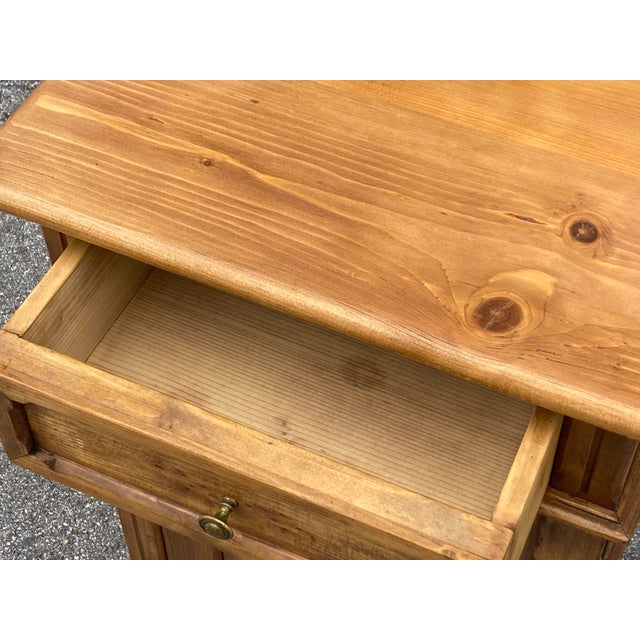 1910s Pine Nightstand With One Door and One Drawer For Sale - Image 11 of 15