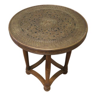 Arts and Crafts Brass Top Table, 1880 For Sale