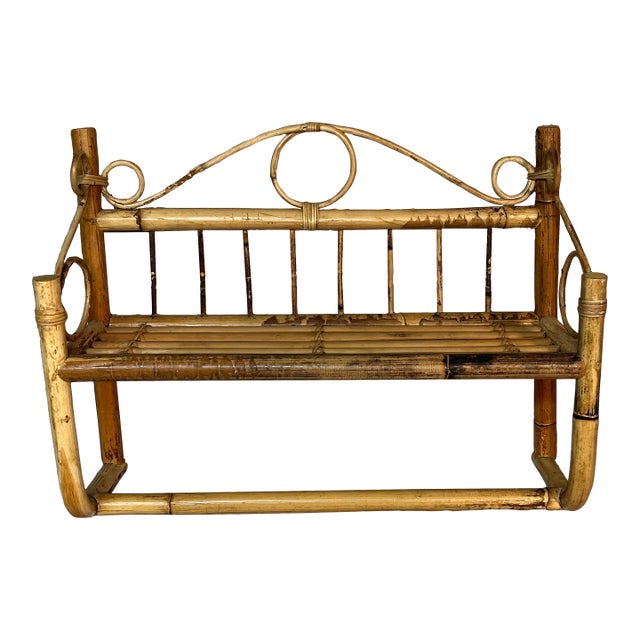 Vintage Rattan Wall Shelf For Sale