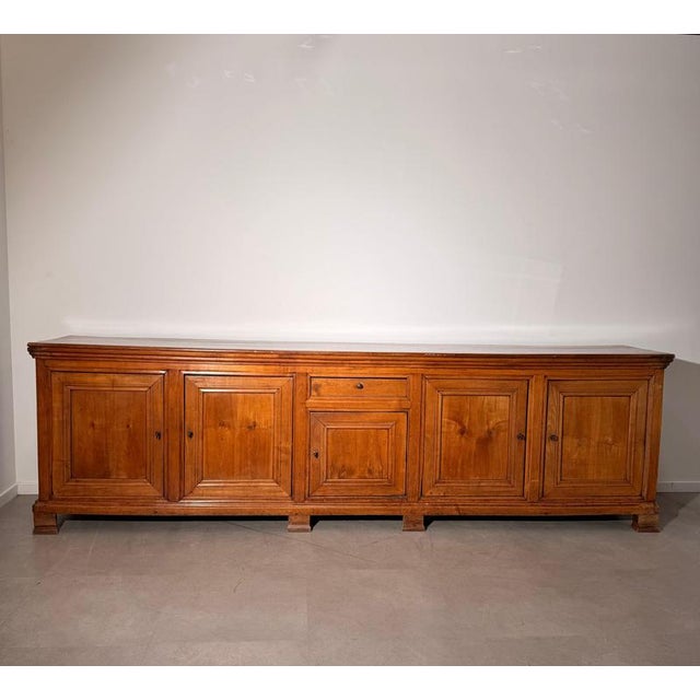 Large Wooden Sideboard with Panelled Doors For Sale - Image 3 of 8