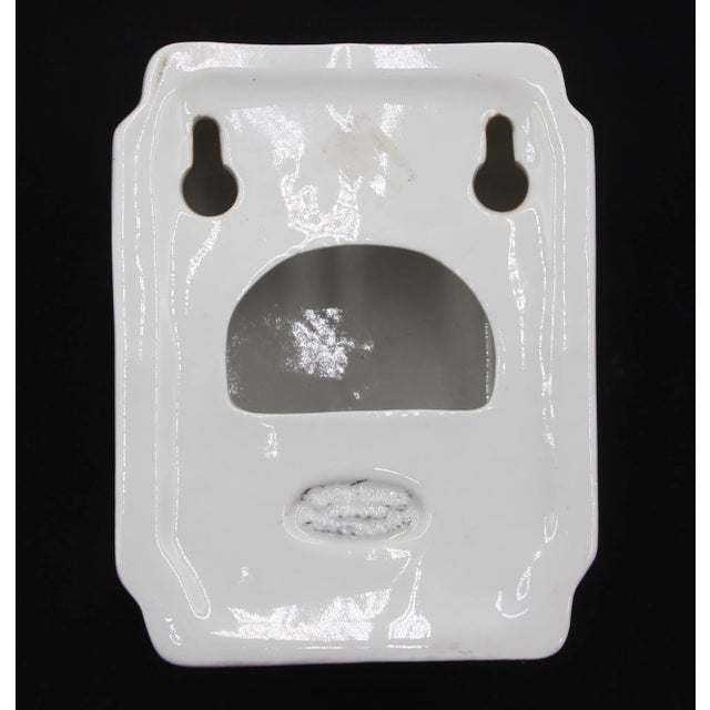 Vintage European White Ceramic Toothbrush Holder For Sale - Image 6 of 6