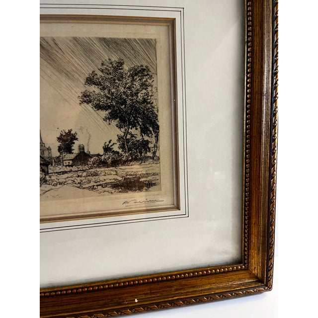 Early 1900s Antique Lepere the Shower Framed Print For Sale - Image 9 of 10