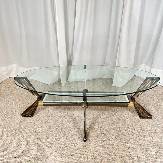 Vintage Italian Coffee Table in Glass, 1970s For Sale - Image 9 of 18