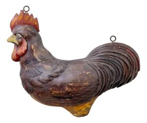19th Century French Carved Wood Rooster Shop Display, 1880s