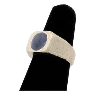 14k White Gold Star Sapphire Ring For Sale