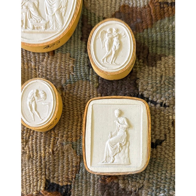 Early 19th Century Antique Italian Grand Tour Plaster Intaglios - Set of 7 (Group #7) For Sale - Image 5 of 12