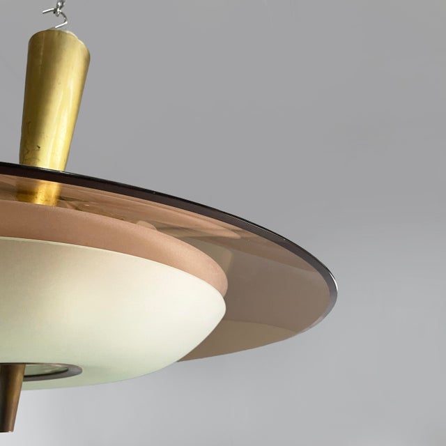 Fontana Arte Mid-Century Modern Italian Glass Model 1462 Pendant Light by Max Ingrand for Fontana Arte, 1950s For Sale - Image 4 of 13