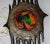 - design: unknown - made of cast glass and wrought iron sheet - strong multicoloured glass in the middle of lamp - good...
