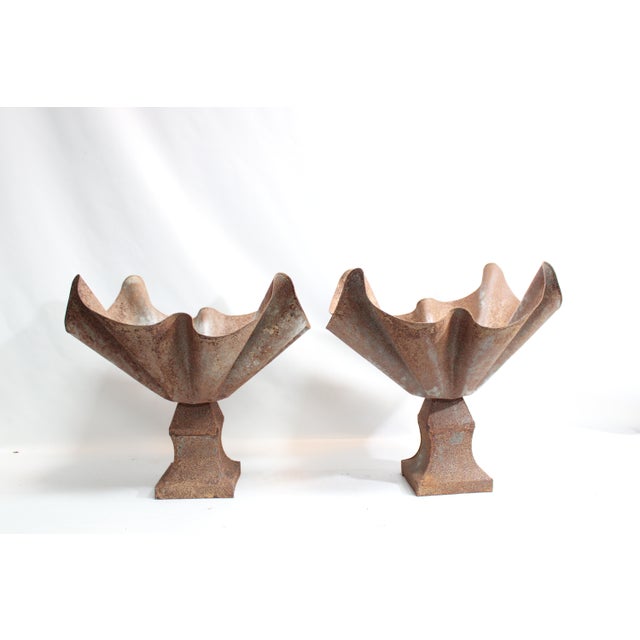 Rustic Handkerchief Planter on Pedestal For Sale - Image 3 of 11
