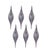Contemporary Gray Ribbed Glass Drop Ornament (Set of 6) For Sale - Image 3 of 3
