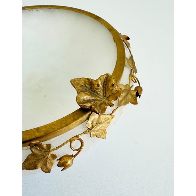 1960s Italian Alabaster & Filagree Ashtray Vide Poche For Sale - Image 11 of 13