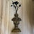 Antique Italian 18th Century Neoclassical Style Handpainted Urn Form Wall Ornament With Hand Forged Flower Sculpture