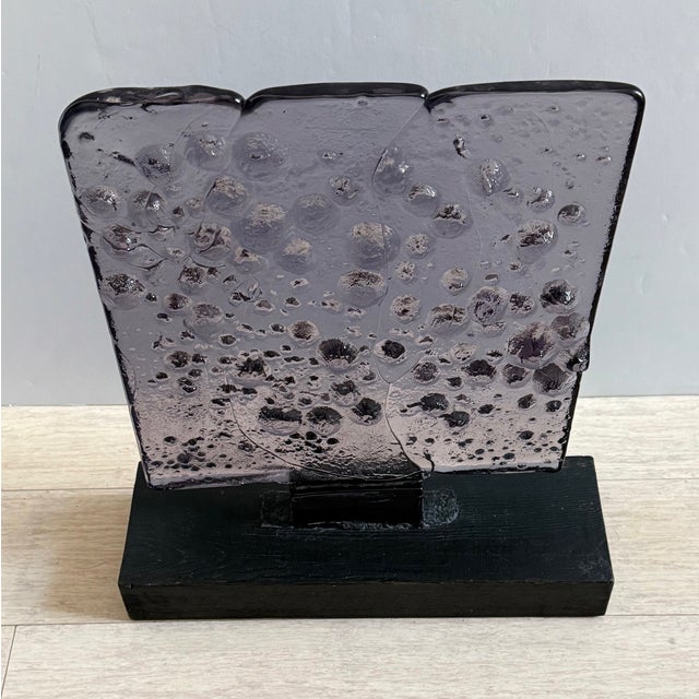 1970 Edvin Öhrström Modern Abstract Violet Glass Sculpture For Sale - Image 14 of 18