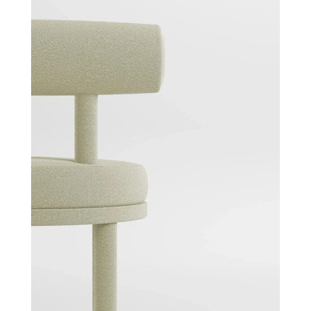 Collector Moca Chair in Boucle Beige Blue by Studio Rig For Sale - Image 4 of 5