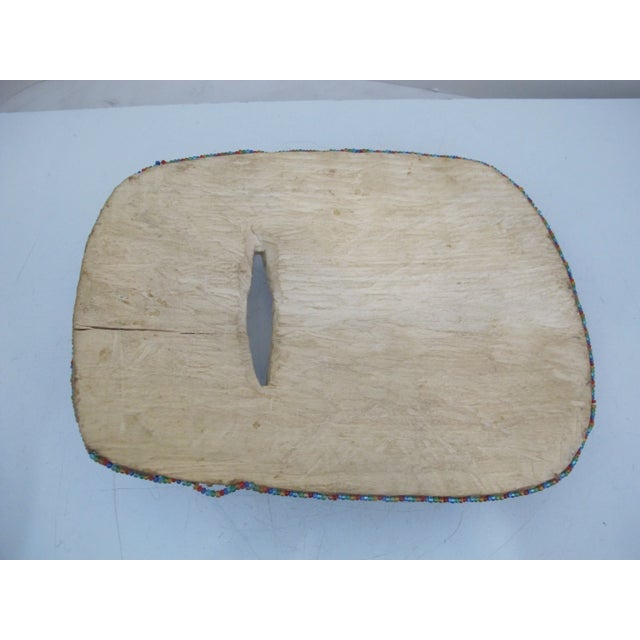 Mexican Huichol Folk Art Carved Wood Colorful Beaded Ceremonial Mask For Sale - Image 9 of 10