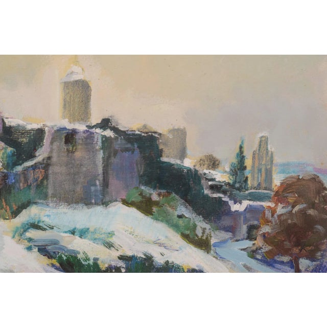R. Marrera, Impressionist Snowscape, Mid 20th-Century, Oil on Paper, Framed For Sale - Image 5 of 13