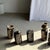 Side Table in Black Petrified Wood with Beige Stripes and Sides For Sale - Image 9 of 18