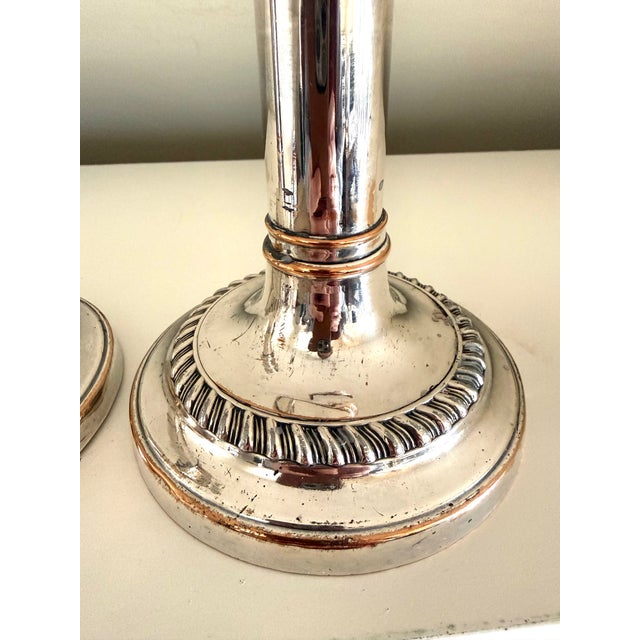 Metal Pair of 19th Century English Silver Plated Telescopic Candlesticks For Sale - Image 7 of 13