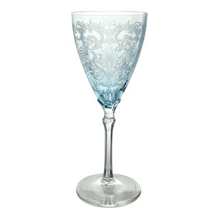 1930s Fostoria “Versailles, Blue” Single Water Glass For Sale