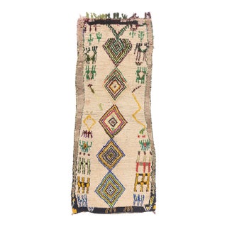 Vintage Azilal Moroccan Rug, 03'09 X 09'04 For Sale