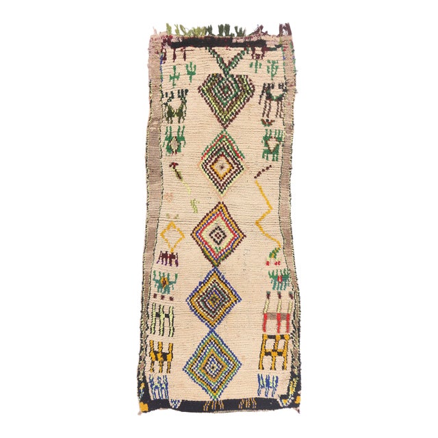 Vintage Azilal Moroccan Rug, 03'09 X 09'04 For Sale