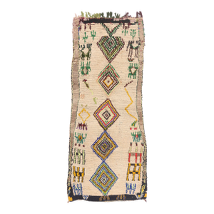 Vintage Azilal Moroccan Rug, 03'09 X 09'04