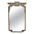 Mid 20th Century English Painted Mirror with Carved Crest and Chinoiserie Inspired Motifs For Sale