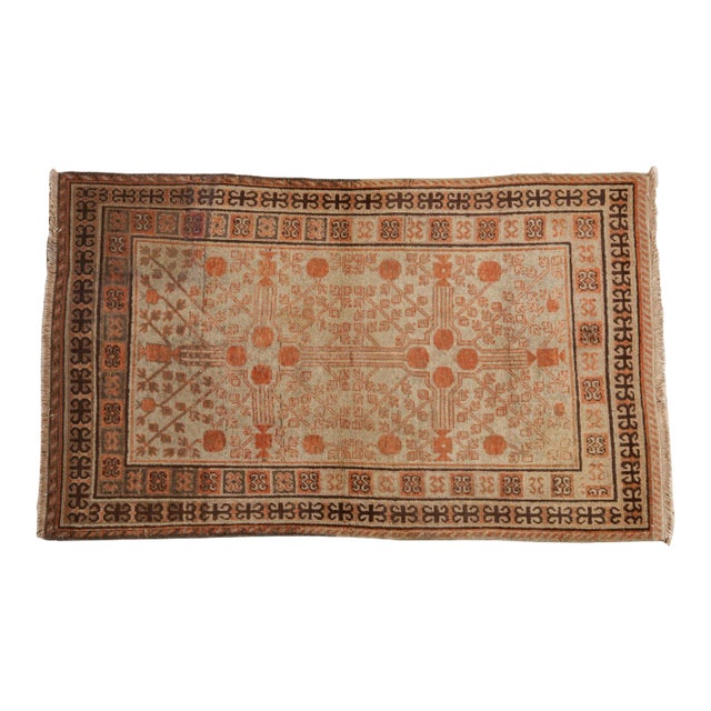Vintage Distressed Samarkand Rug - 3'10" X 6'3" For Sale