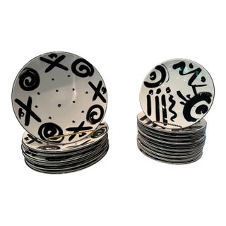 Vintage Set of Mikasa Dinnerware in Reggae Pattern For Sale