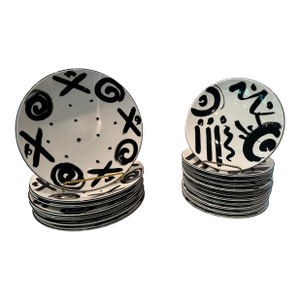 Vintage Set of Mikasa Dinnerware in Reggae Pattern