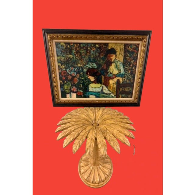 1960s American Donal Purdy Modernist Composition Depicting a Flower Shop, Frame Oil Art on Masonite. For Sale In Miami - Image 6 of 11