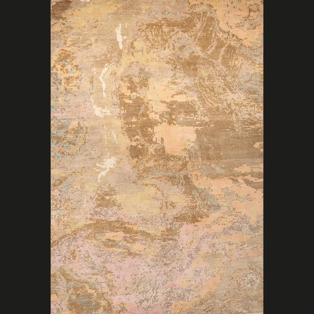 The beautifully crafted Clouds Rug is made in India using the Iranian 10 by 10 knotting technique (100 knots per square...