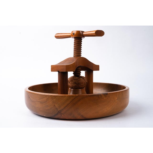 Vintage Nutwood Nutcracker with Bowl, 1950s For Sale - Image 12 of 16