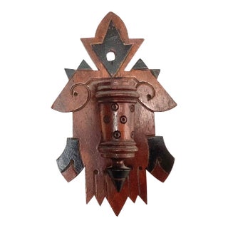 Late 19th Century Victorian Eastlake Two Tone Wooden Match Holder For Sale