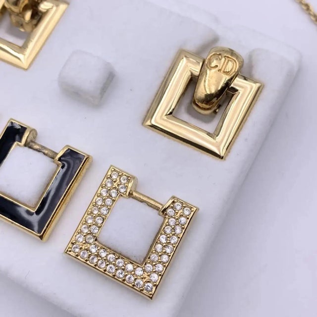 1980s Costume Jewelry Interchangeable Earrings and Necklace by Christian Dior 1 For Sale - Image 12 of 18