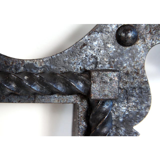 C.1900's Hand Wrought Iron Arts & Crafts Period Fireplace Surround For Sale In Providence - Image 6 of 12