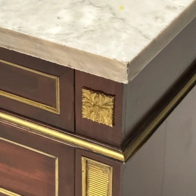 Wood Russian Neoclassical, Louis Xvi, Commode, Mahogany, Bronze, Marble, France, 19th C For Sale - Image 7 of 10