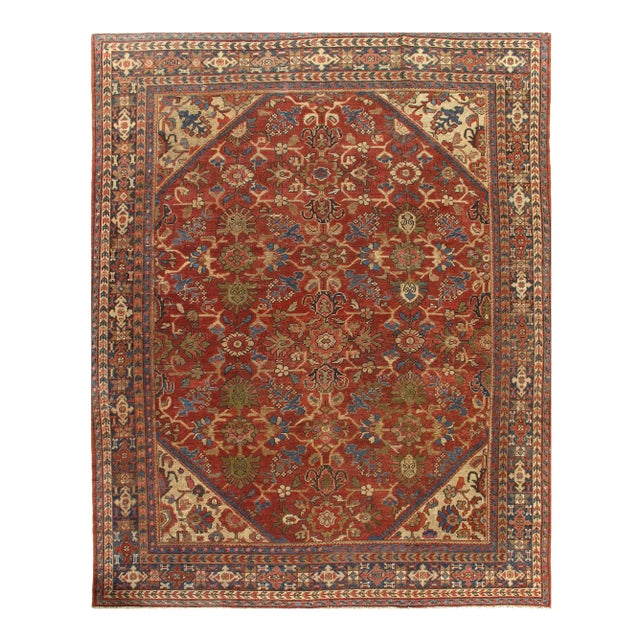 1900s Vintage Pasargad Antique Persian Mahal Rug - 9′2″ × 11′8″ For Sale