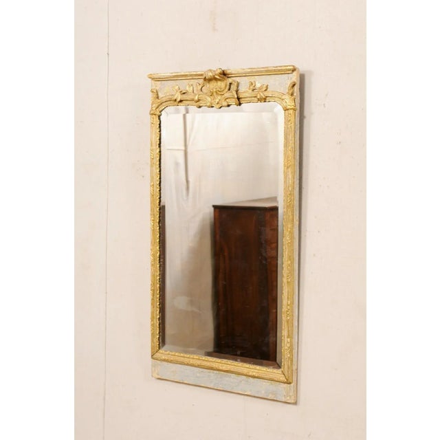 French Carved & Painted Mirror 19th Century For Sale - Image 4 of 11