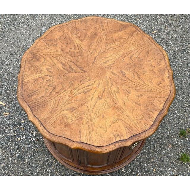 Thomasville Mystique Drum End Tables - a Pair For Sale - Image 9 of 9