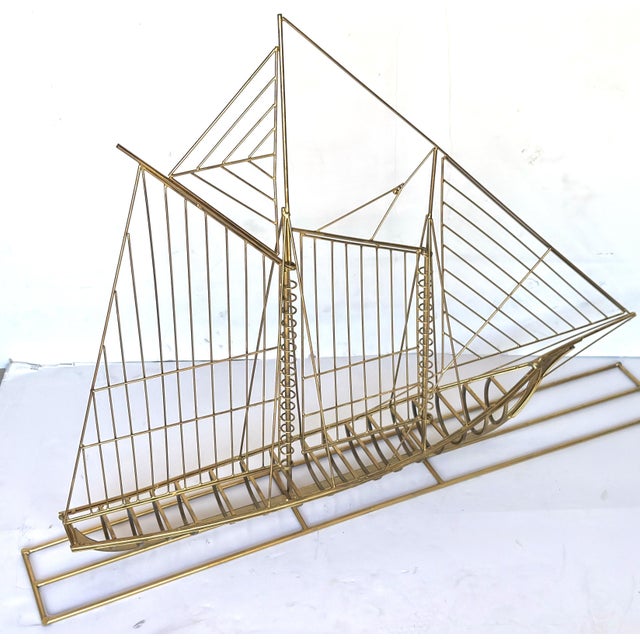 Monumental Curtis Jere Brass Sailboat Sculpture, Signed and Dated 1976 For Sale - Image 14 of 18