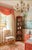 Vintage Tall Pagoda Obelisk Top Red Chinoiserie Custom Wallpapered Etagere by Chelsea House For Sale - Image 13 of 13