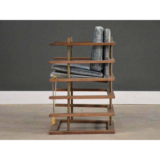 1980s Oak and Gold Queen Sitting Dining Chair For Sale - Image 4 of 10