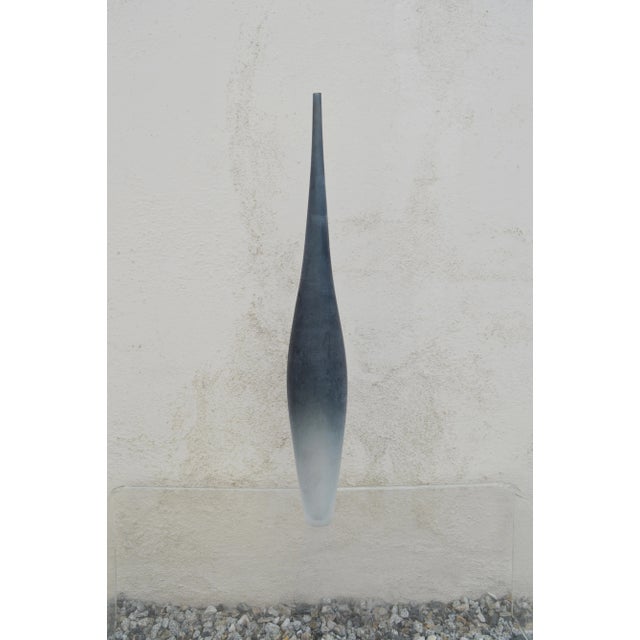 1950s 1950s Vintage Murano Venice Italy Handmade Blown Glass Long Neck Vase For Sale - Image 5 of 13