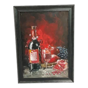 "Still Life With Wine and Pomegranates" Painting