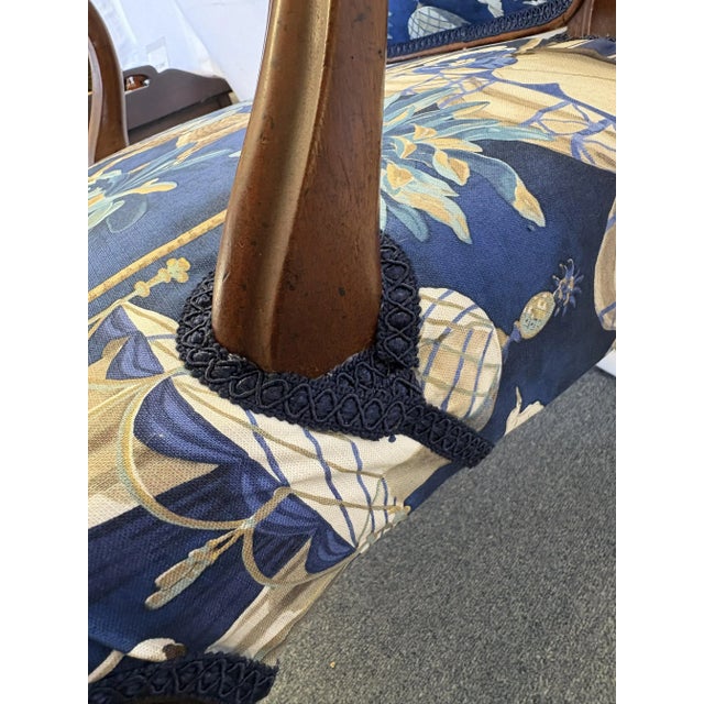 Early 1900's French Boudoir Fruitwood Armchair With New Statement Upholstery For Sale - Image 13 of 18